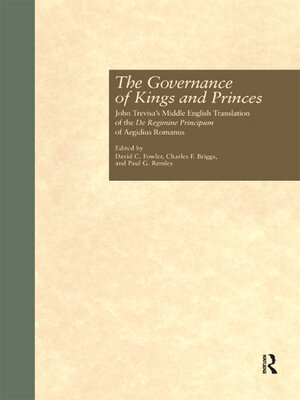 cover image of The Governance of Kings and Princes
